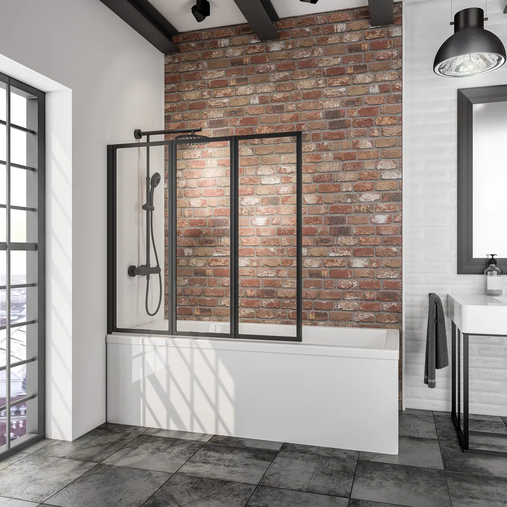 1270 mm, 1400 mm, Noir mat, Transparent, Côté du montage: droite / gauche