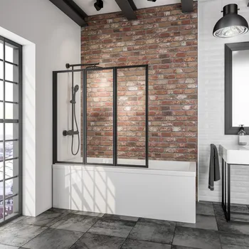 1270 mm, 1400 mm, Noir mat, Transparent, Côté du montage: droite / gauche