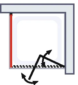 800 mm, 2000 mm, Charnière, Alu argenté, Transparent, Côté du montage: droite