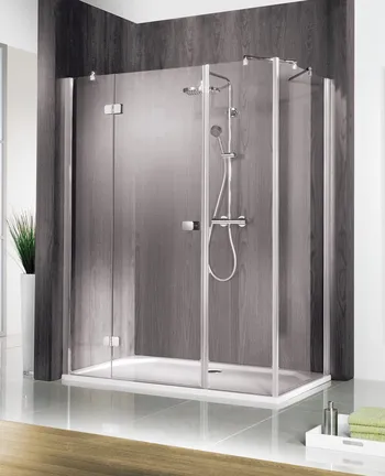 1400x900 mm, 2000 mm, Charnière battante SoftCube, Aspect chromé, Fumé anthracite, Côté du montage: gauche