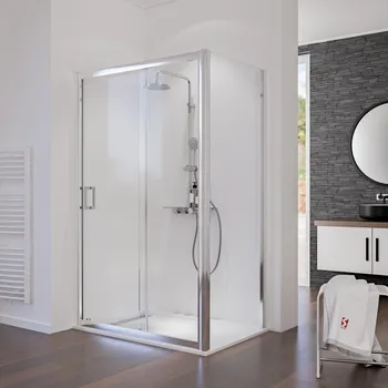900 mm, 1850 mm, Aspect chromé, Transparent anticalcaire