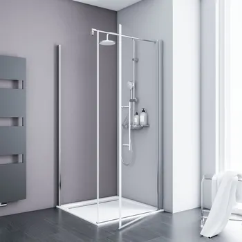 800x800 mm, 1920 mm, Aspect chromé, Transparent anticalcaire