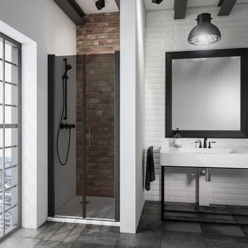 600-1200 mm, Noir mat, Fumé anthracite anticalcaire, Côté du montage: droite / gauche