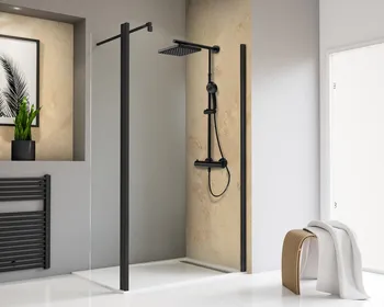 900x400 mm, 2000 mm, Aspect chromé, Transparent, Côté du montage: droite / gauche