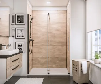 1200-2000 mm, Noir mat, Transparent anticalcaire, Élément fixe: droite / gauche