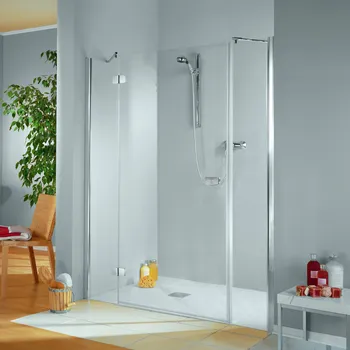 1800 mm, 2000 mm, Charnière battante SoftCube, Aspect chromé, Transparent anticalcaire, Côté du montage: gauche