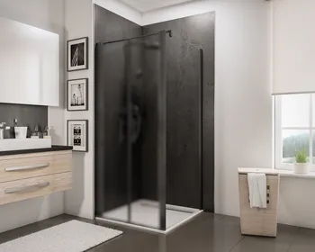 800 mm, 1920 mm, Noir mat, Transparent anticalcaire