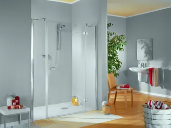 1400 mm, 2000 mm, Charnière battante SoftCube, Aspect chromé, Transparent, Côté du montage: droite