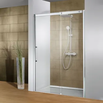 1200 mm, 2000 mm, Aspect chromé, Transparent, Élément fixe: droite