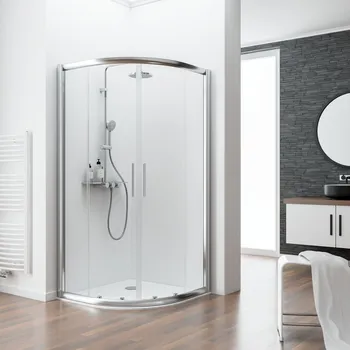 800x800 mm, 1850 mm, Aspect chromé, Transparent