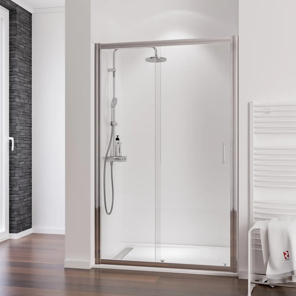 1200 mm, 2000 mm, Aspect chromé, Transparent, Côté du montage: droite / gauche