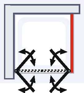 700-1100 mm, Blanc, Transparent anticalcaire, Côté du montage: droite