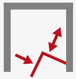 800 mm, 2000 mm, Charnière, Noir mat, Transparent, Côté du montage: droite