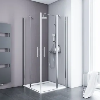 800x800 mm, 1920 mm, Aspect chromé, Transparent anticalcaire