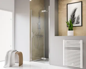 800 mm, 2000 mm, Charnière battante, Aspect chromé, Transparent, Côté du montage: droite