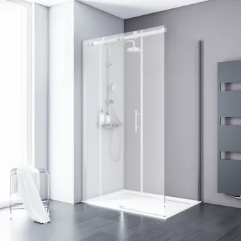 800 mm, 2000 mm, Aspect chromé, Transparent anticalcaire