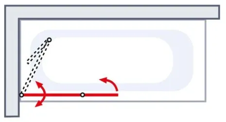 1100 mm, 1400 mm, Noir mat, Transparent