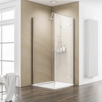 800 mm, 2000 mm, Charnière battante SoftCube, Aspect chromé, Transparent