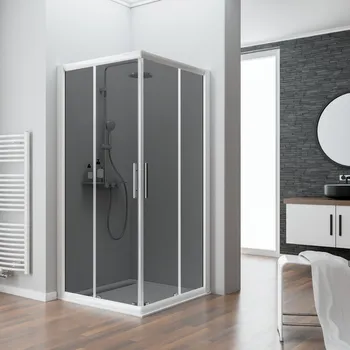 800x800 mm, 1850 mm, Blanc, Fumé anthracite anticalcaire