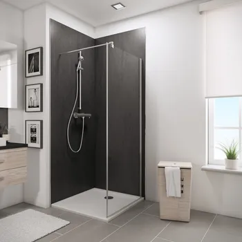 800 mm, 1900 mm, Aspect chromé, Transparent anticalcaire