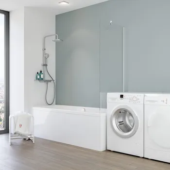 250-1300 mm, Charnière battante SoftCube, Aspect chromé, Transparent anticalcaire