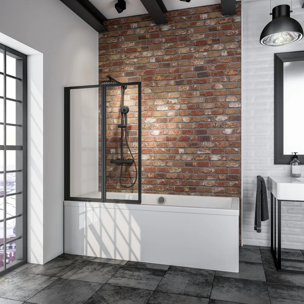 870 mm, 1210 mm, Noir mat, Transparent