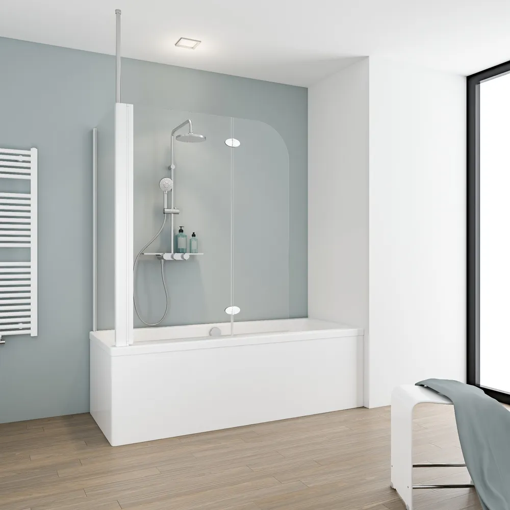 700x1150 mm, 1400 mm, Charnière ovale, Blanc, Transparent